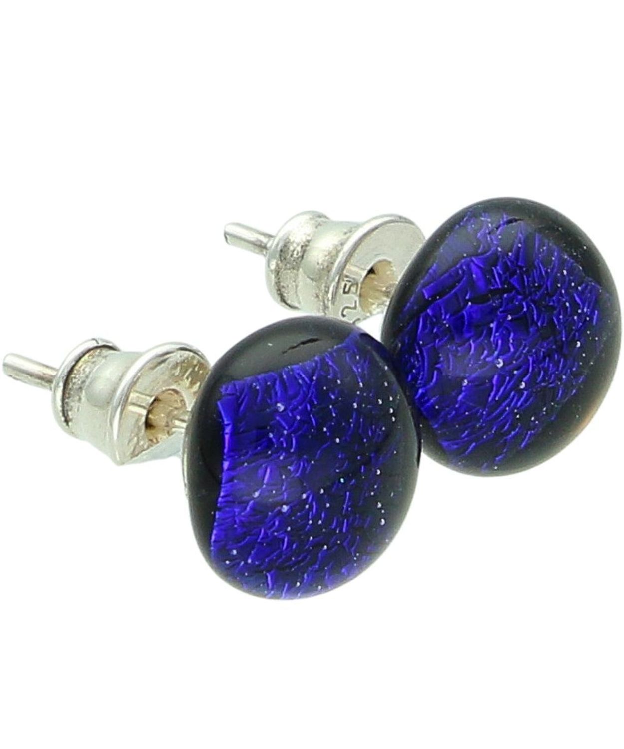 Kolczyki Murano opalizujące Srebro 925 – ręcznie robione szkło weneckie w odcieniu fioletu i niebieskiego.jpg